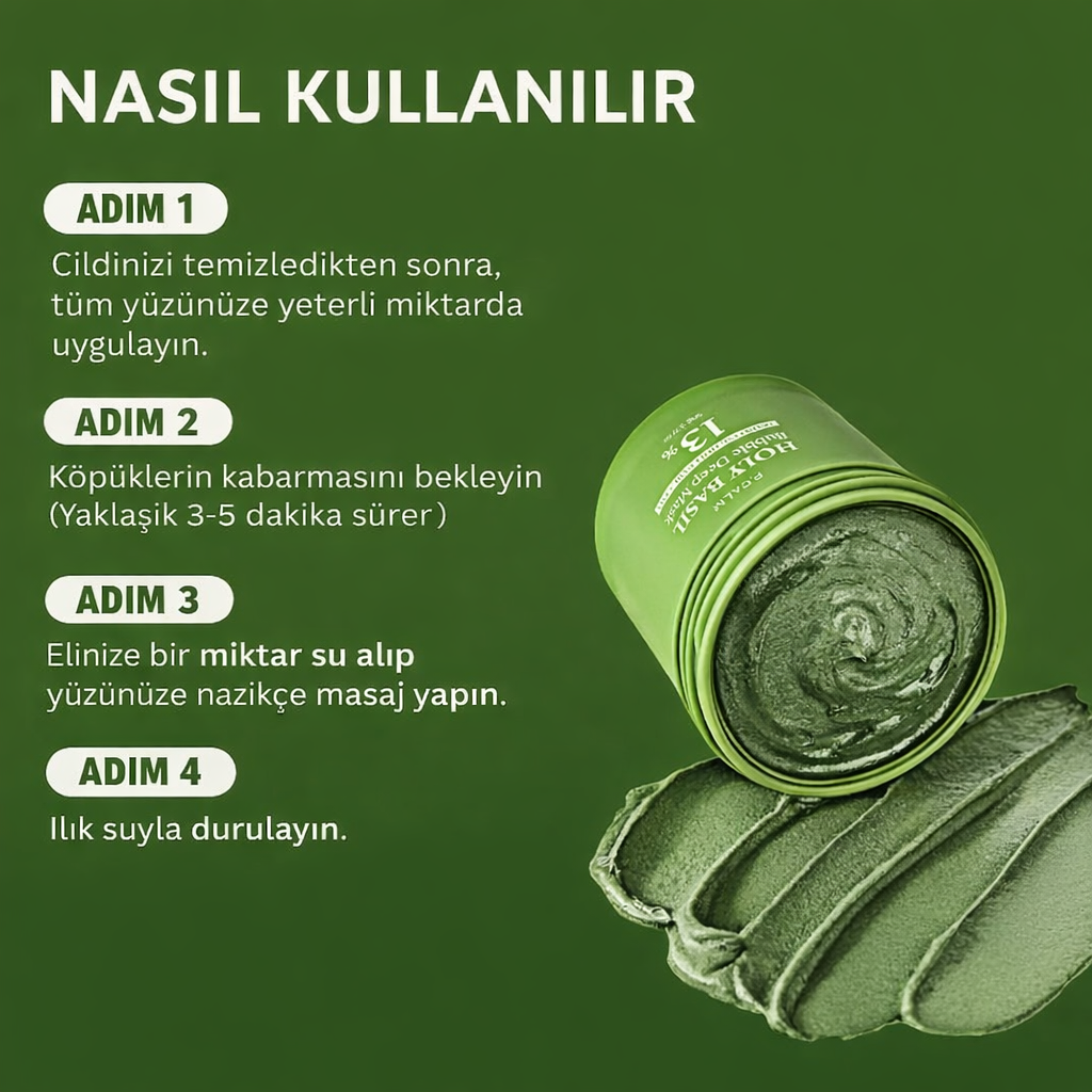 P.CALM Fesleğenli Köpüklü Kil Maskesi